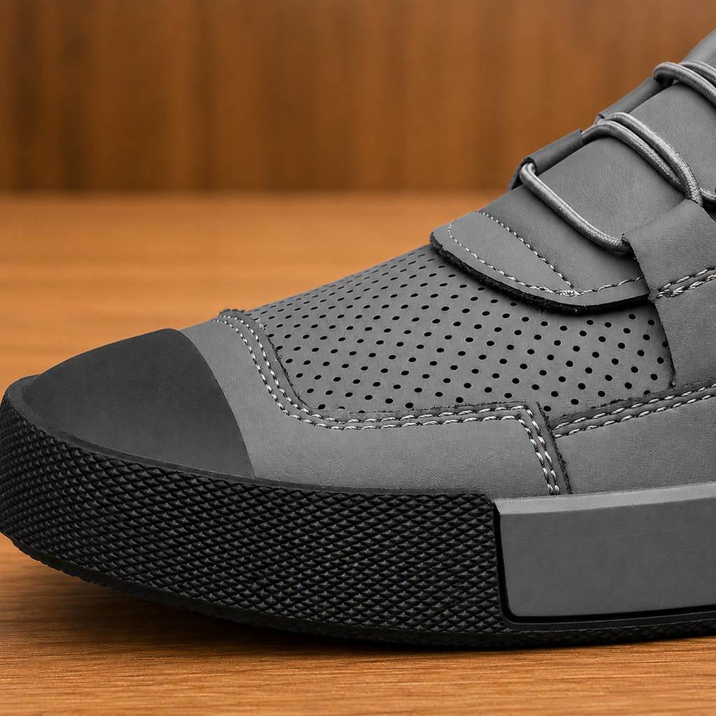 Perforated Low-Top Casual Sneakers