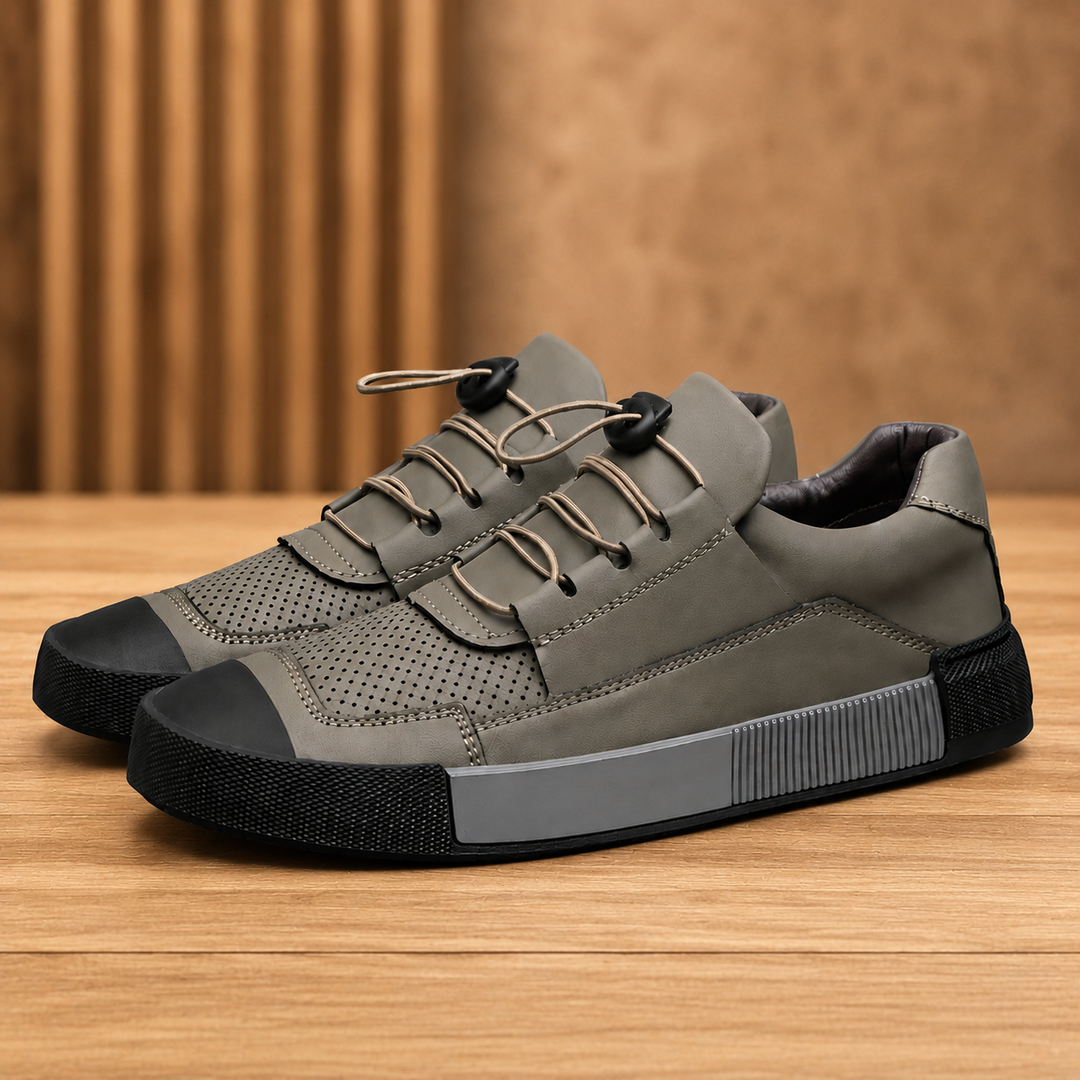 Perforated Low-Top Casual Sneakers