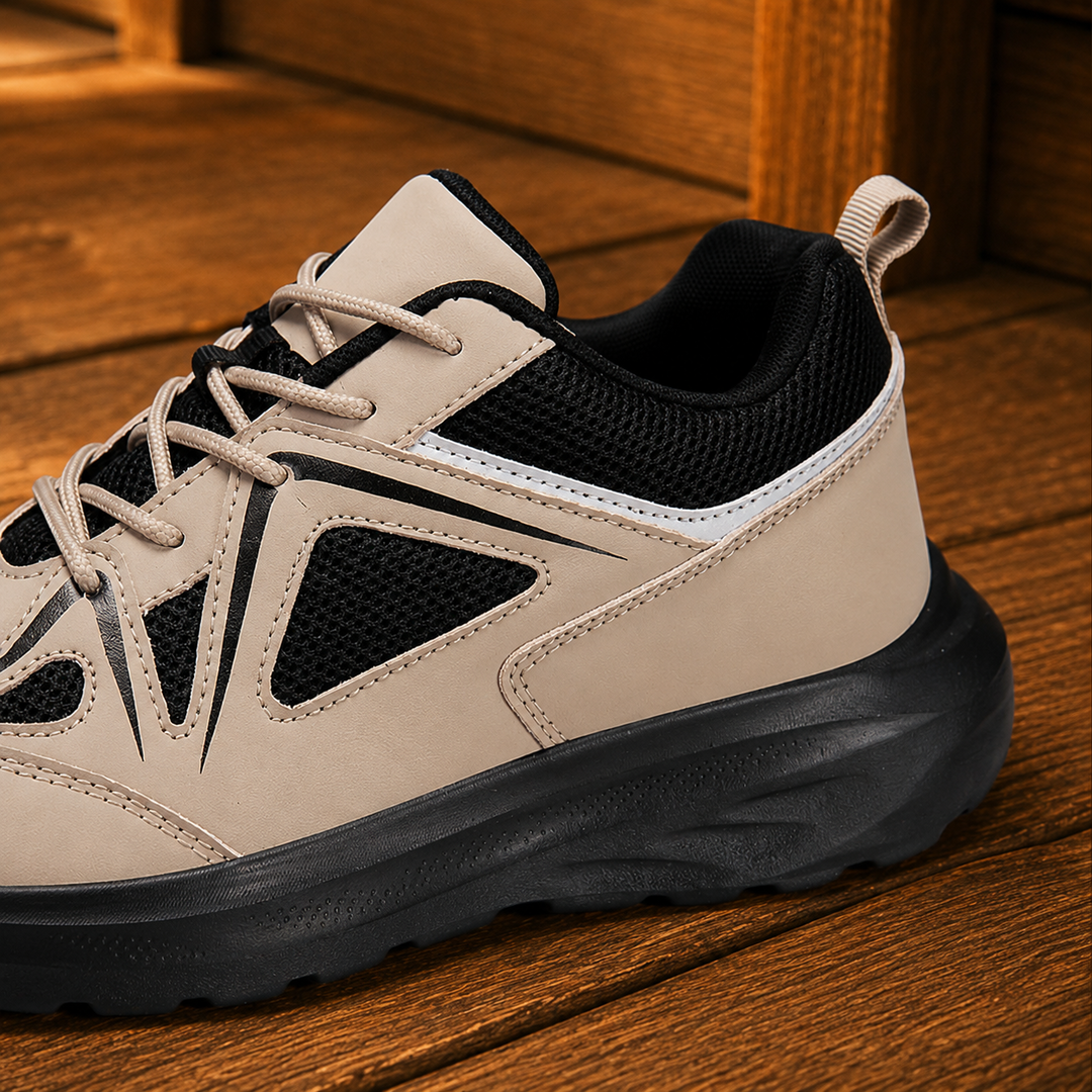 Leather Mesh Casual Sneakers