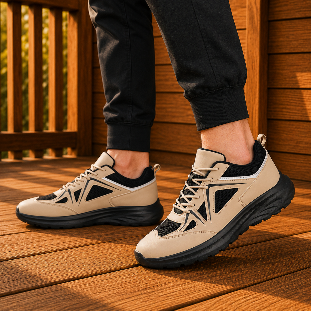 Leather Mesh Casual Sneakers