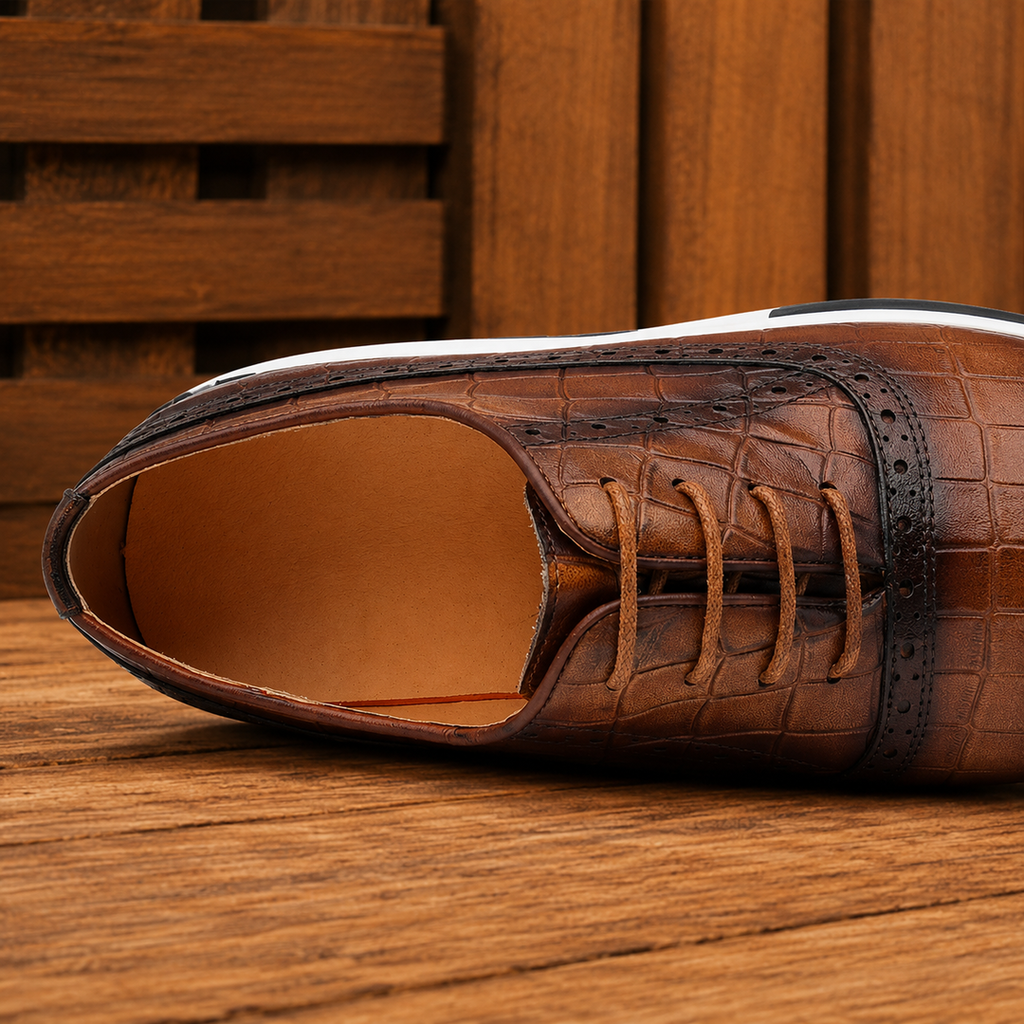 Premium Croc Embossed Sneakers
