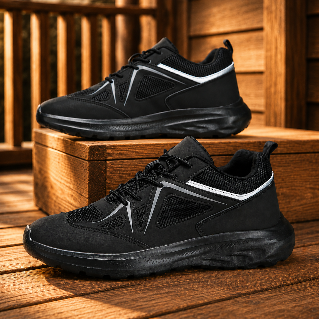 Leather Mesh Casual Sneakers
