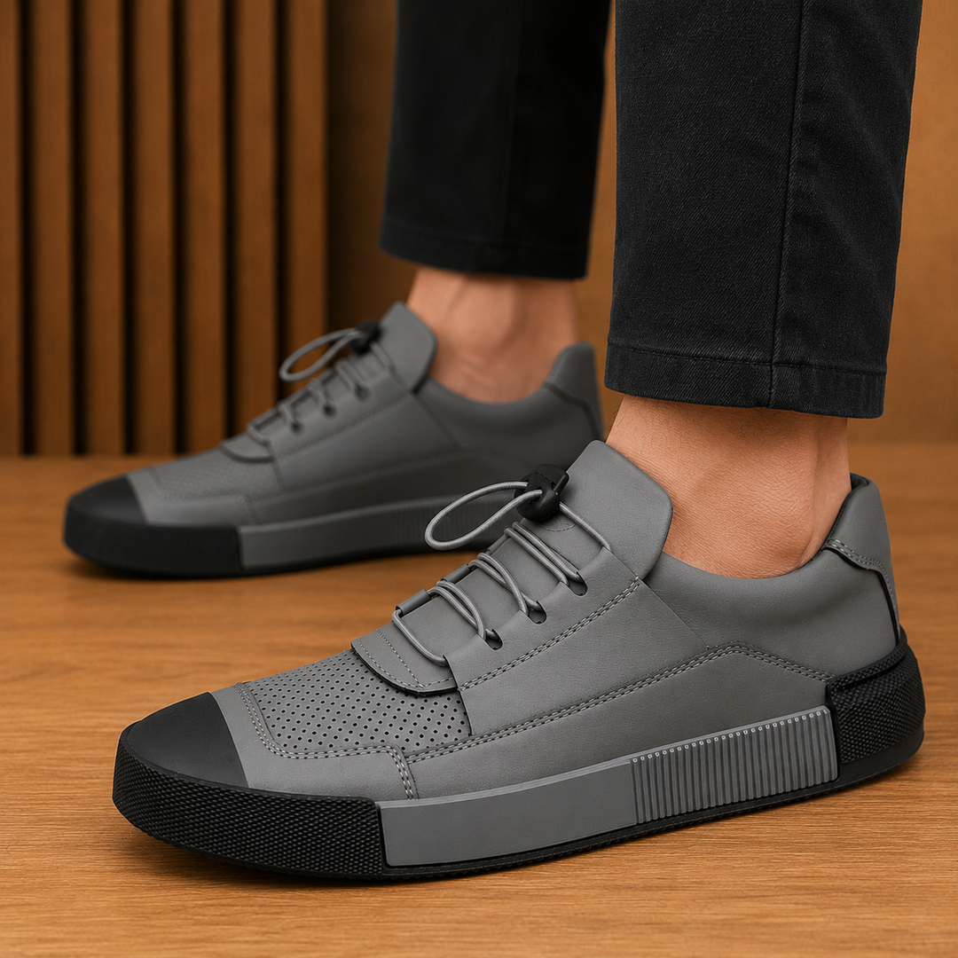 Perforated Low-Top Casual Sneakers