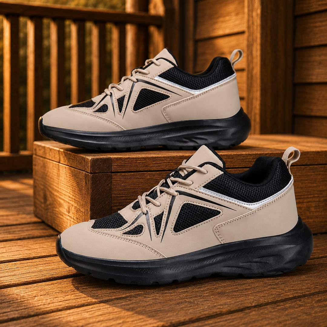 Leather Mesh Casual Sneakers