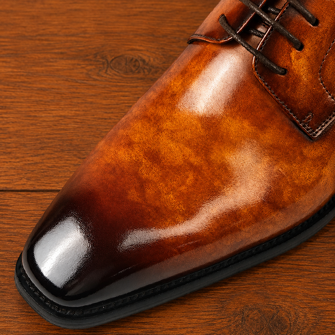 Hand-Patina Derby Shoes