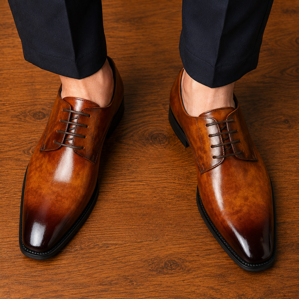 Hand-Patina Derby Shoes