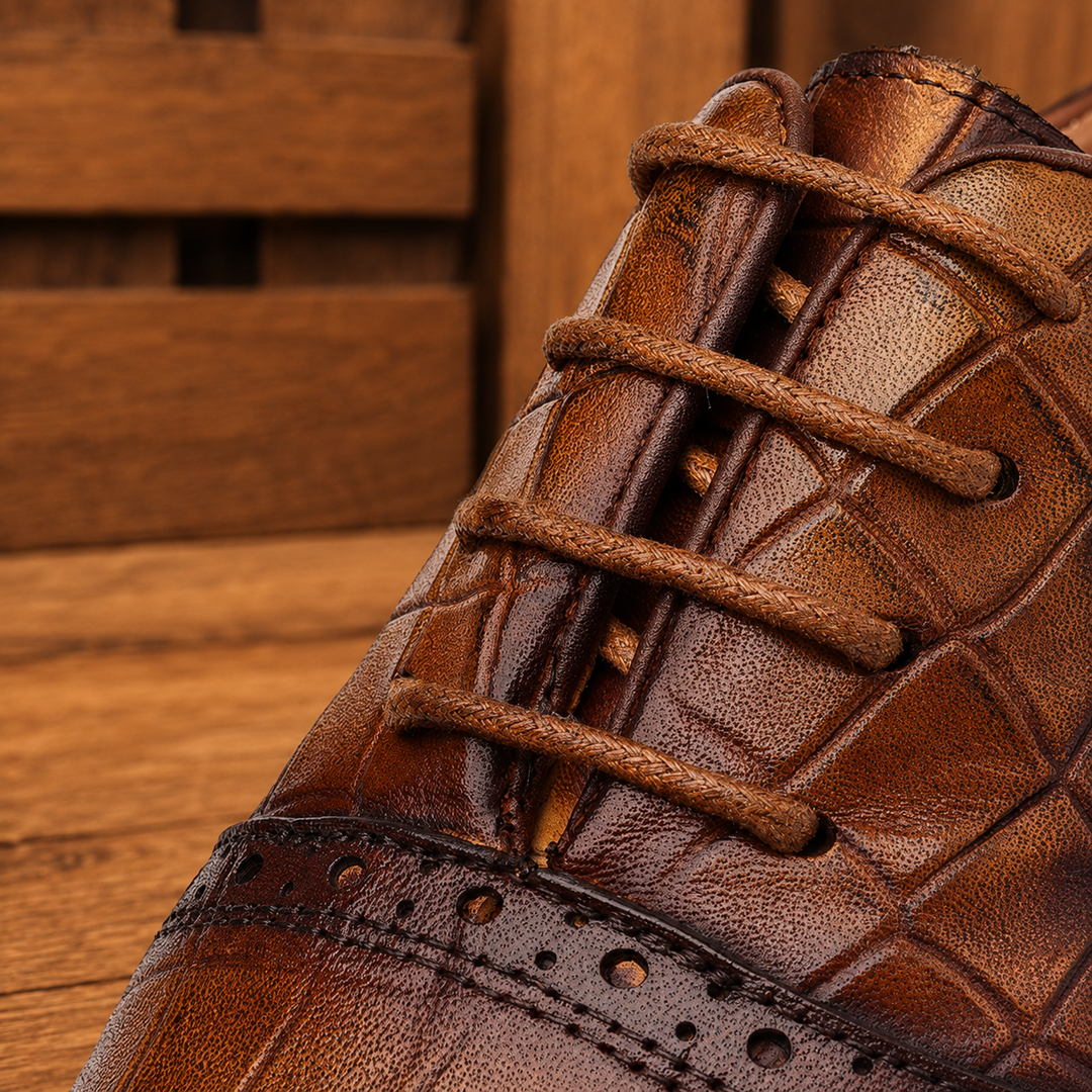Premium Croc Embossed Sneakers