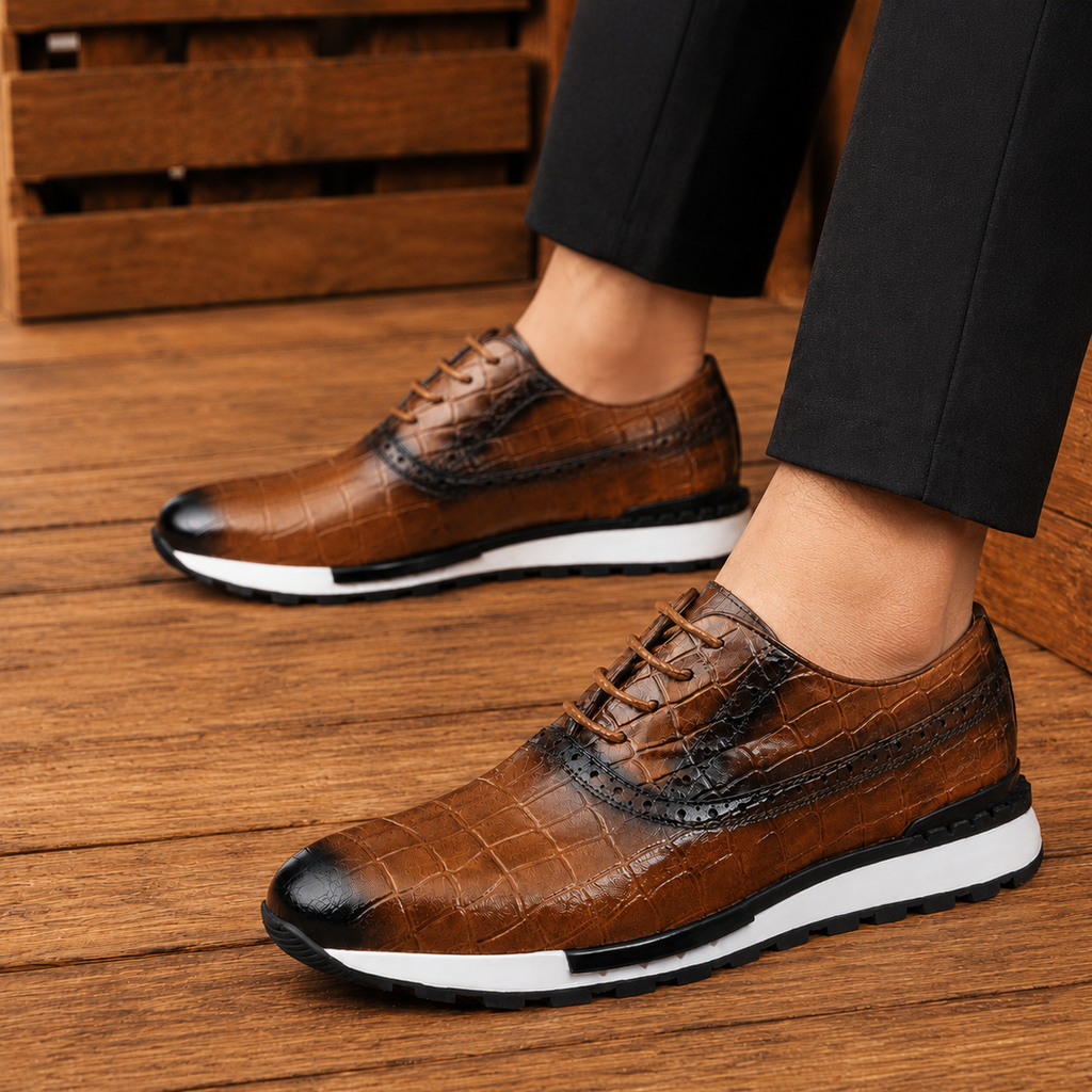 Premium Croc Embossed Sneakers